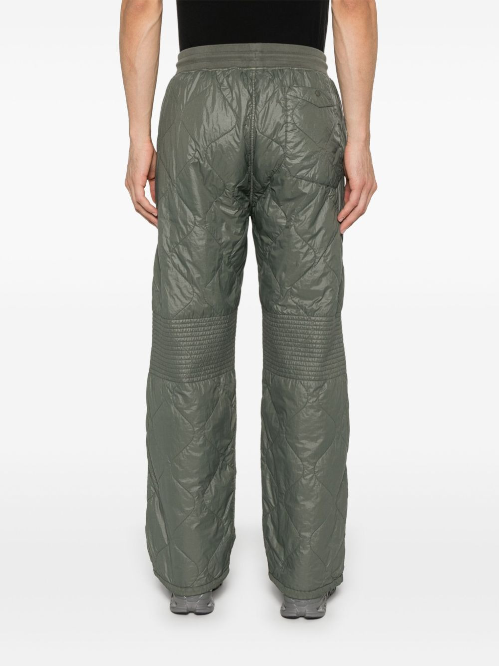 Lens-detail quilted trousers - 4