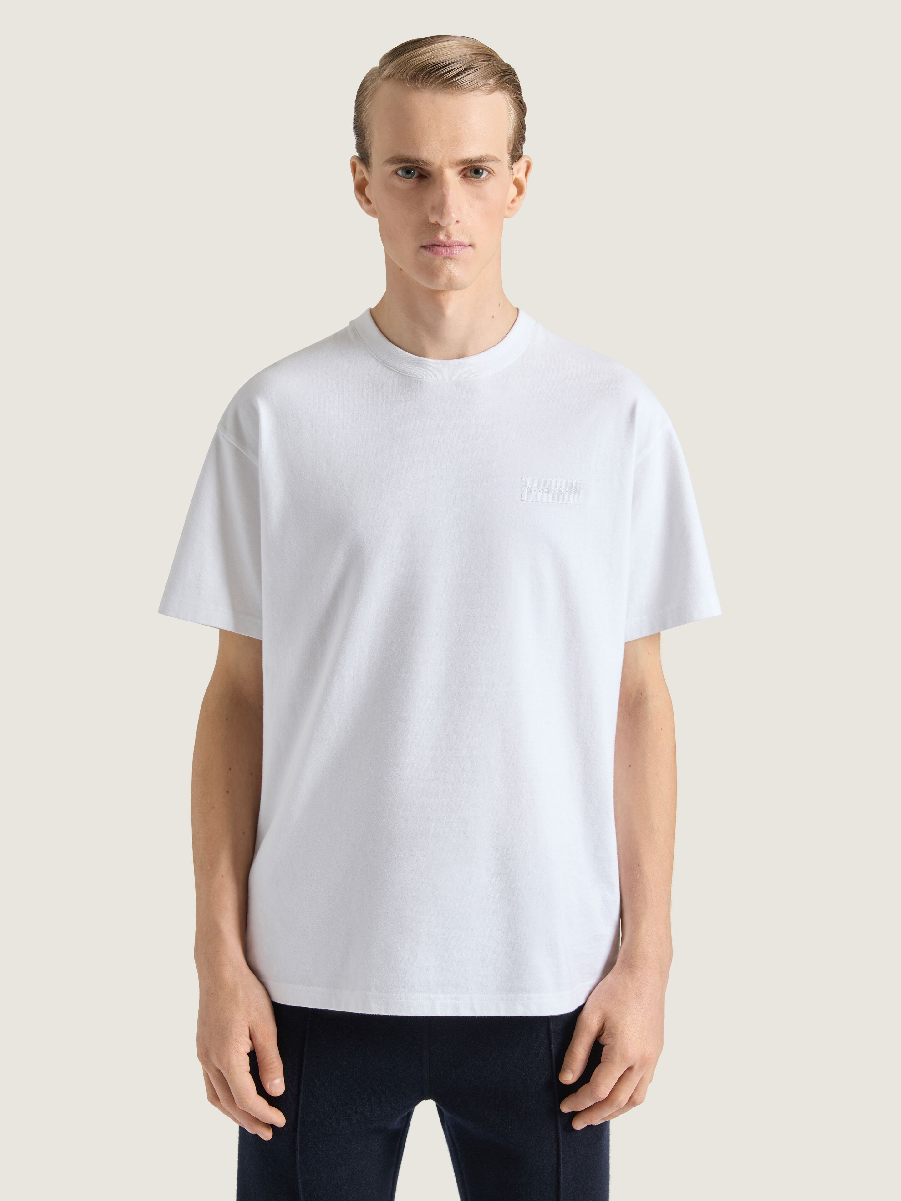 T-SHIRT IN COTTON WITH GIVENCHY PATCH - 2