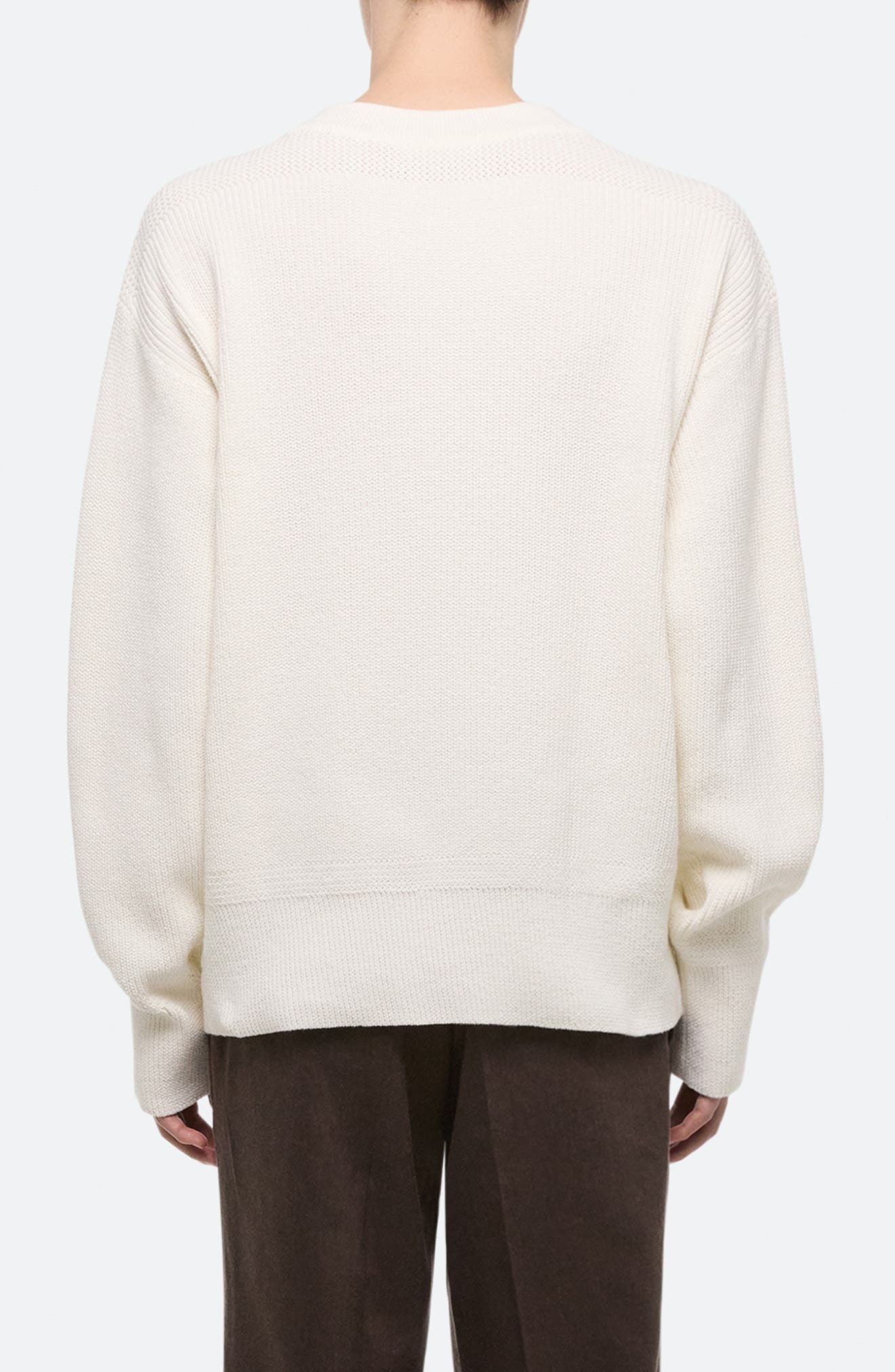 Helmut Lang Giunon V-Neck Organic Cotton Sweater in White at Nordstrom - 2