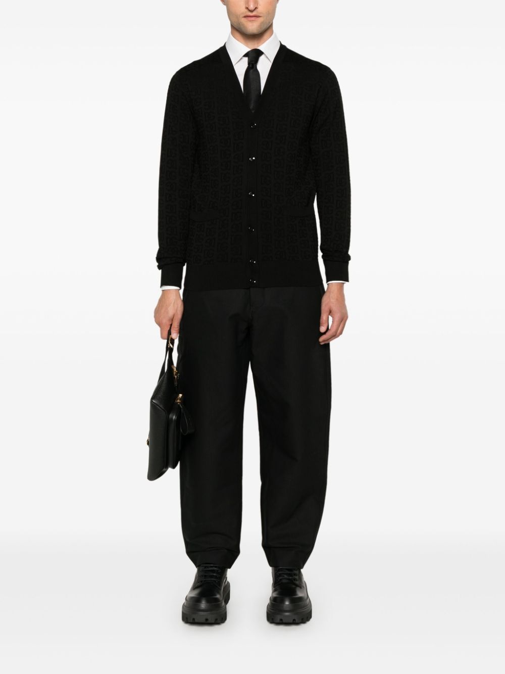 monogram-jacquard cardigan - 2
