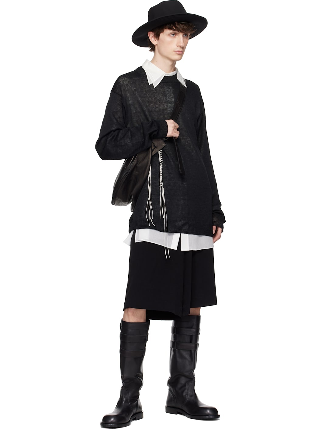 Black Y Crossbody Bag - 4