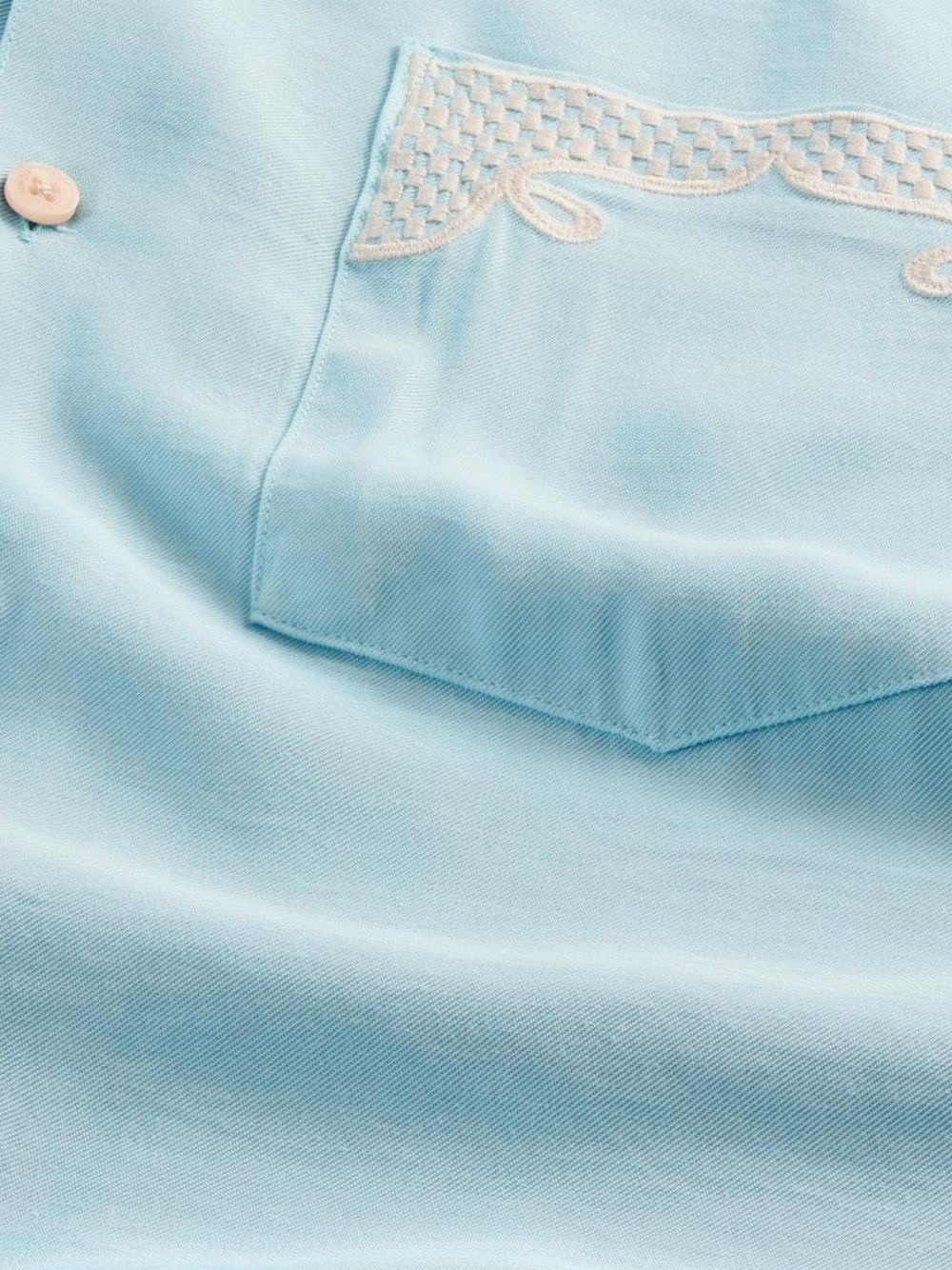 embroidered-pocket short-sleeve shirt - 2