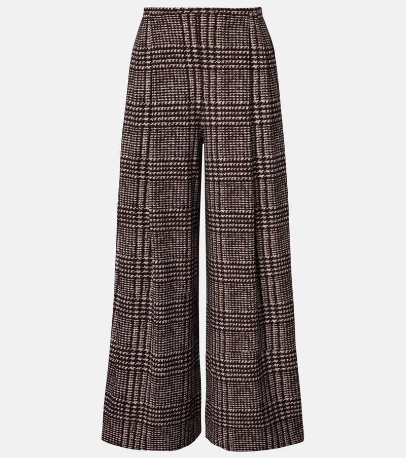 Prince of Wales check wide-leg pants 1