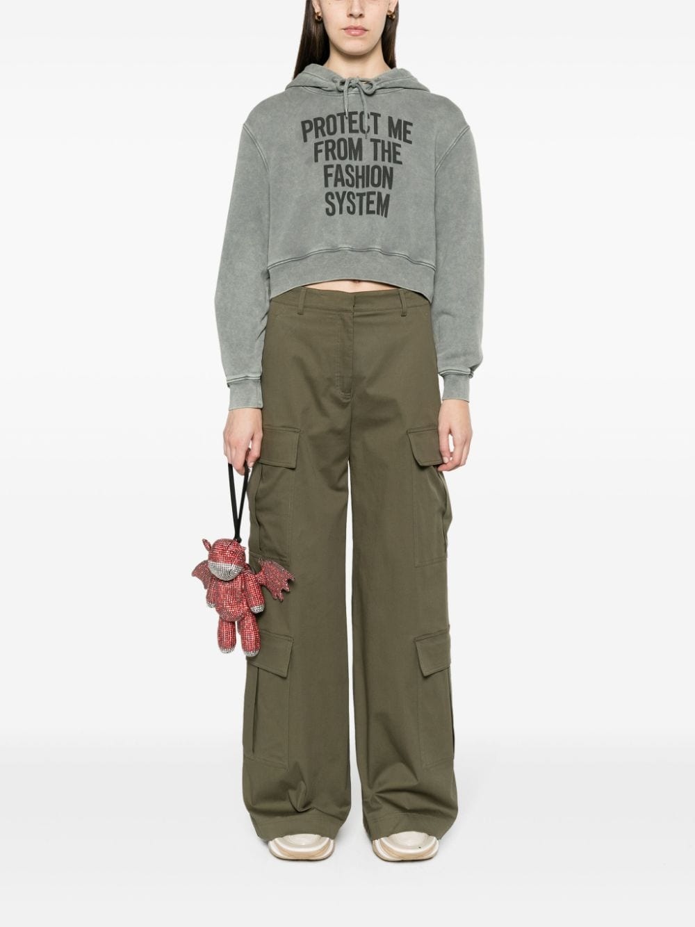 slogan-print organic-cotton hoodie - 2