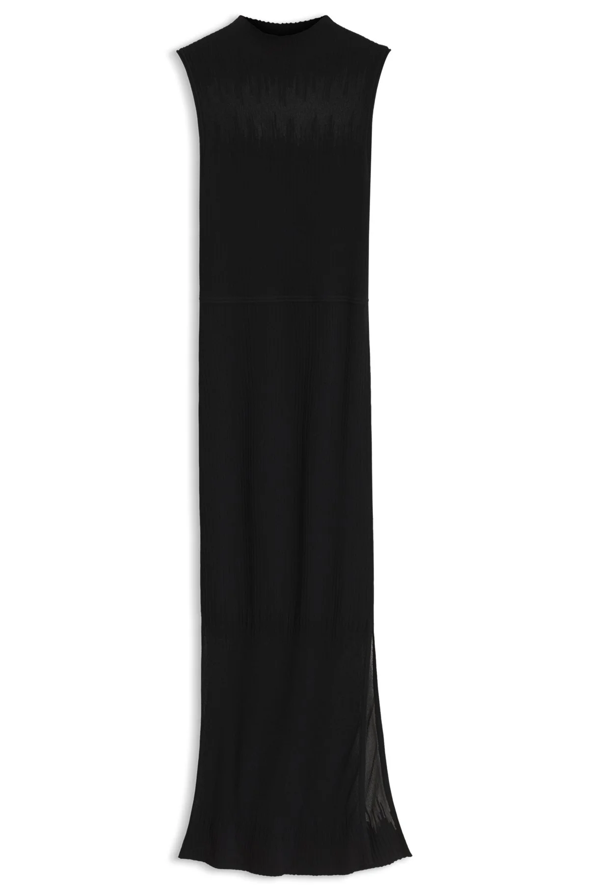KNITTED TUBE DRESS WITH SHEER DETAILING - 1
