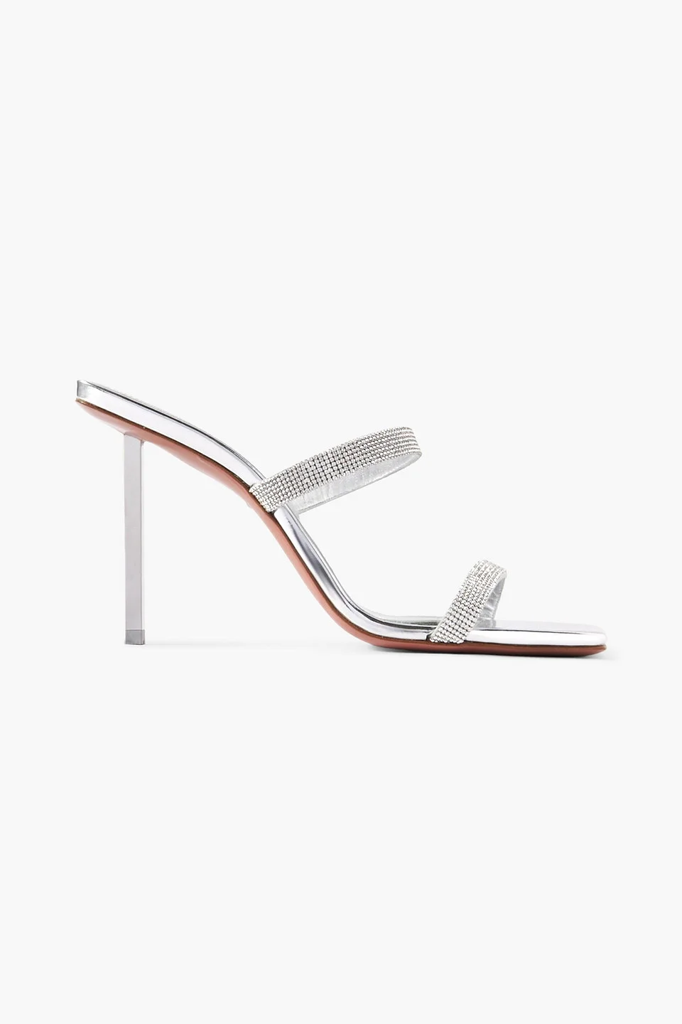 Rih crystal-embellished mirrored-leather sandals - 1