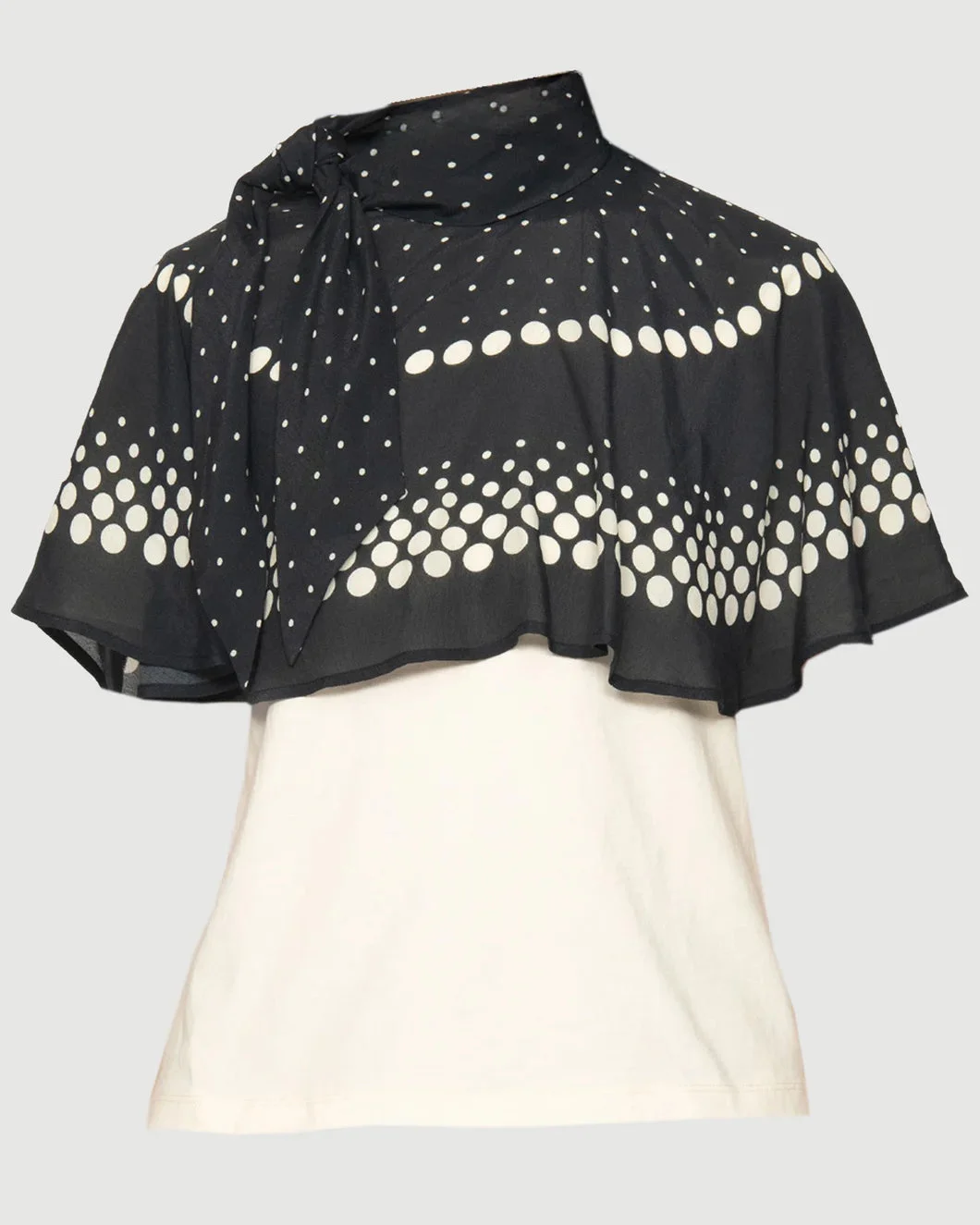 ELLY POLKA PRINT CAPE T-SHIRT - 1