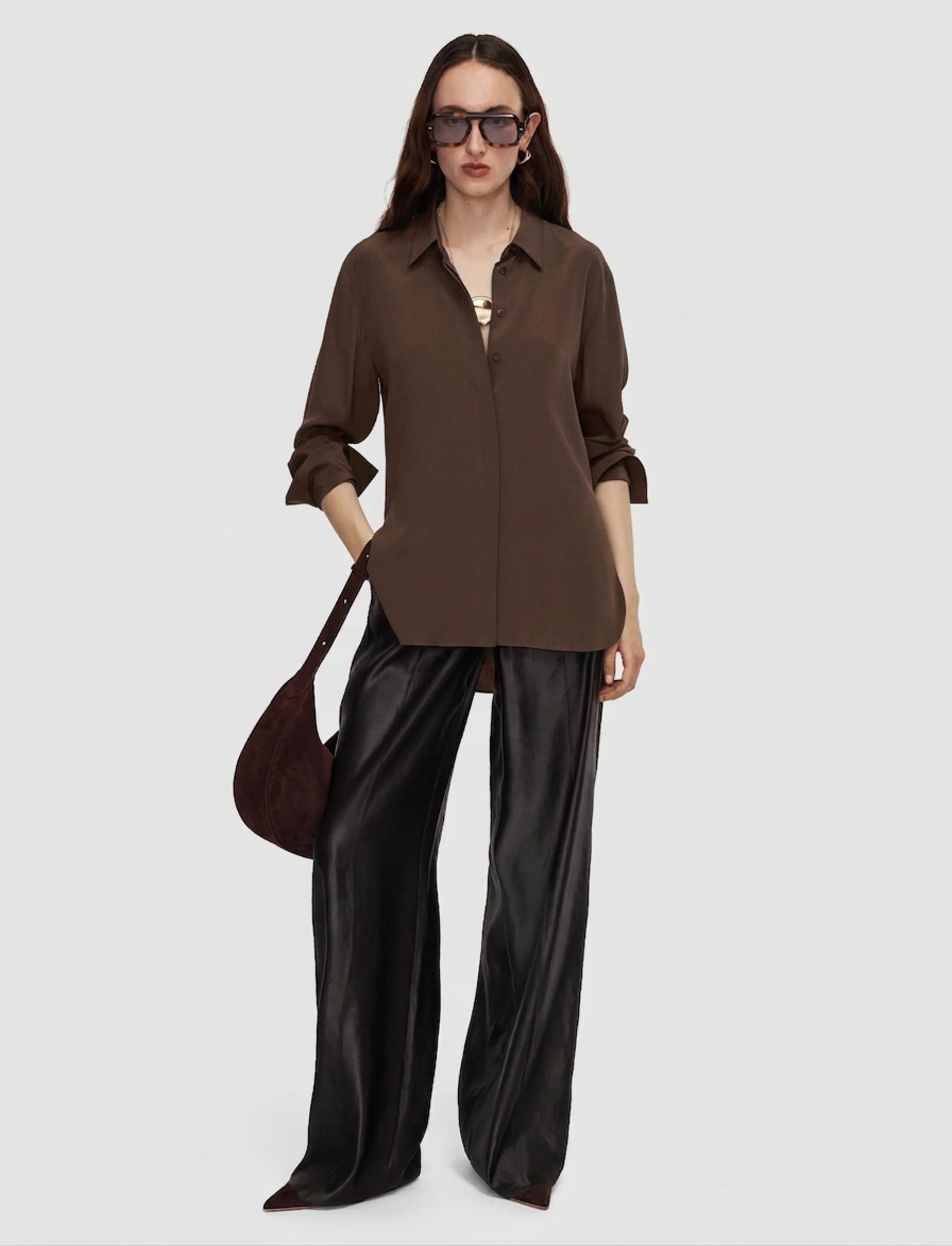 Bold Crepe de Soie Silk Blouse - 1