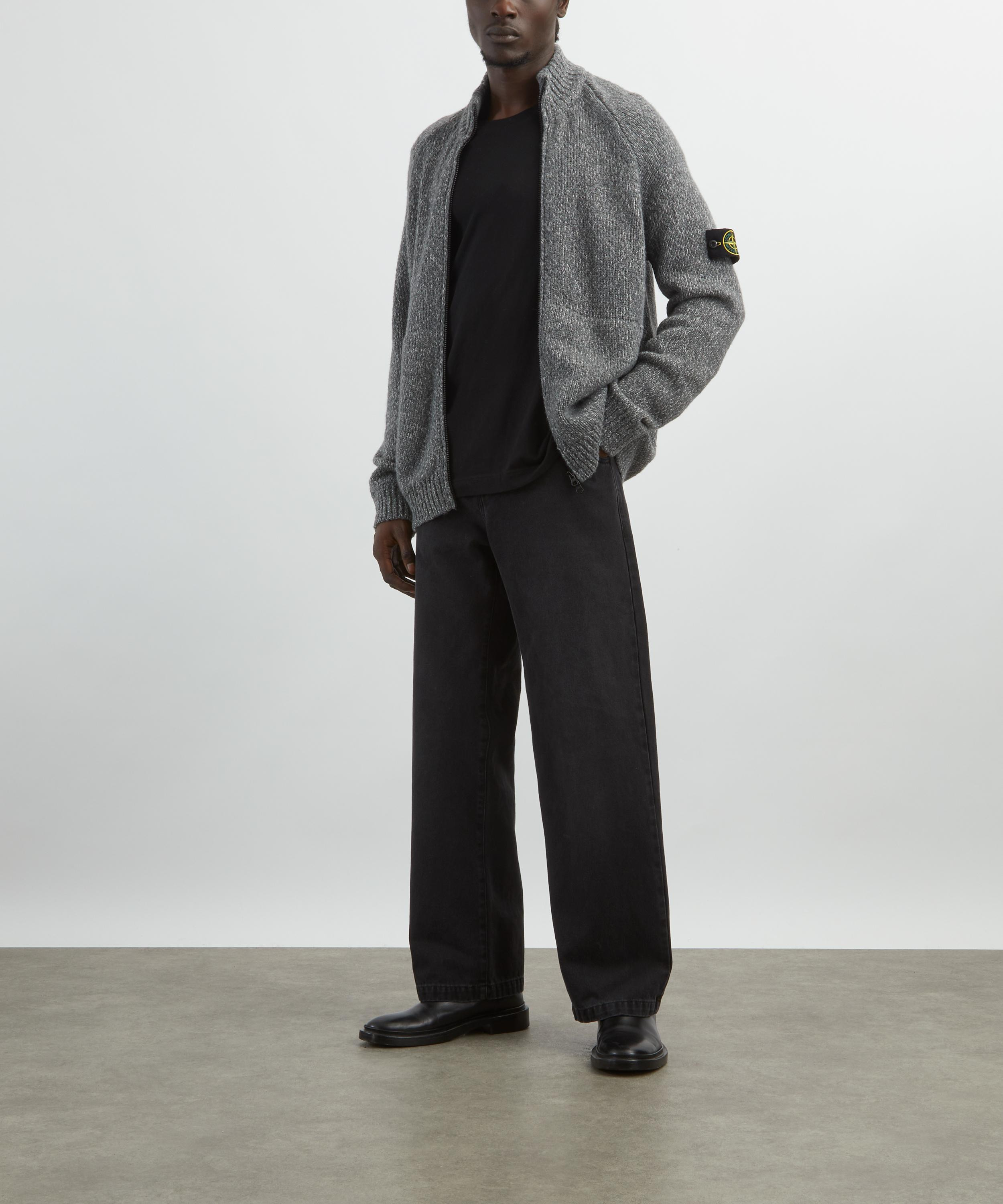 Fancy Yarn Mouline Wool Zip-Up Jumper - 2