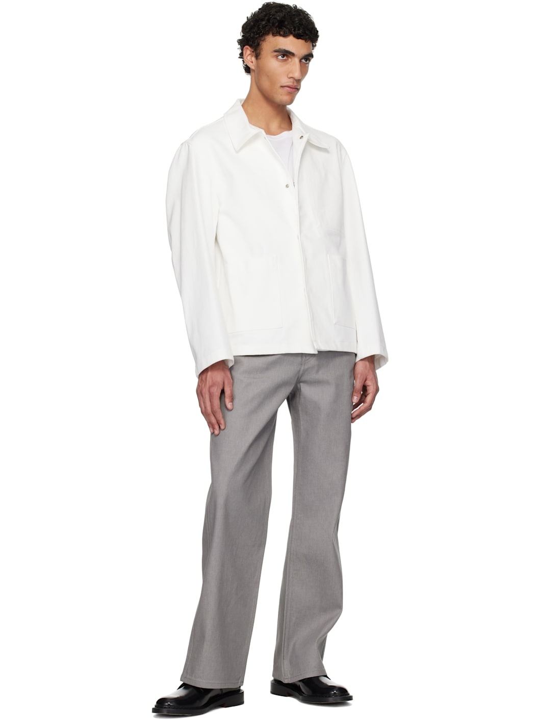 White Pocket Denim Jacket - 4
