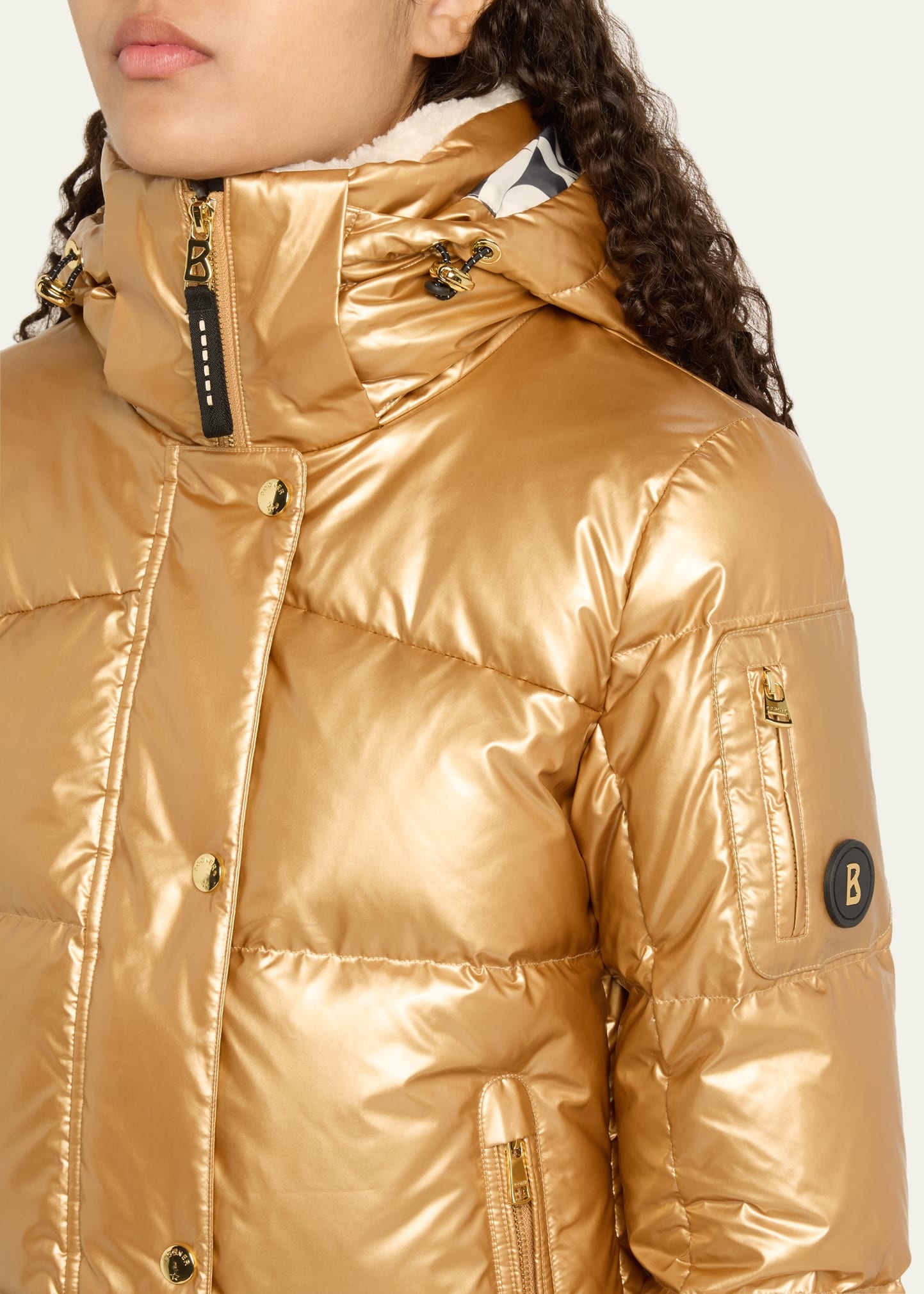 Hella Quilted Down Puffer Jacket with Removable Hood - 5