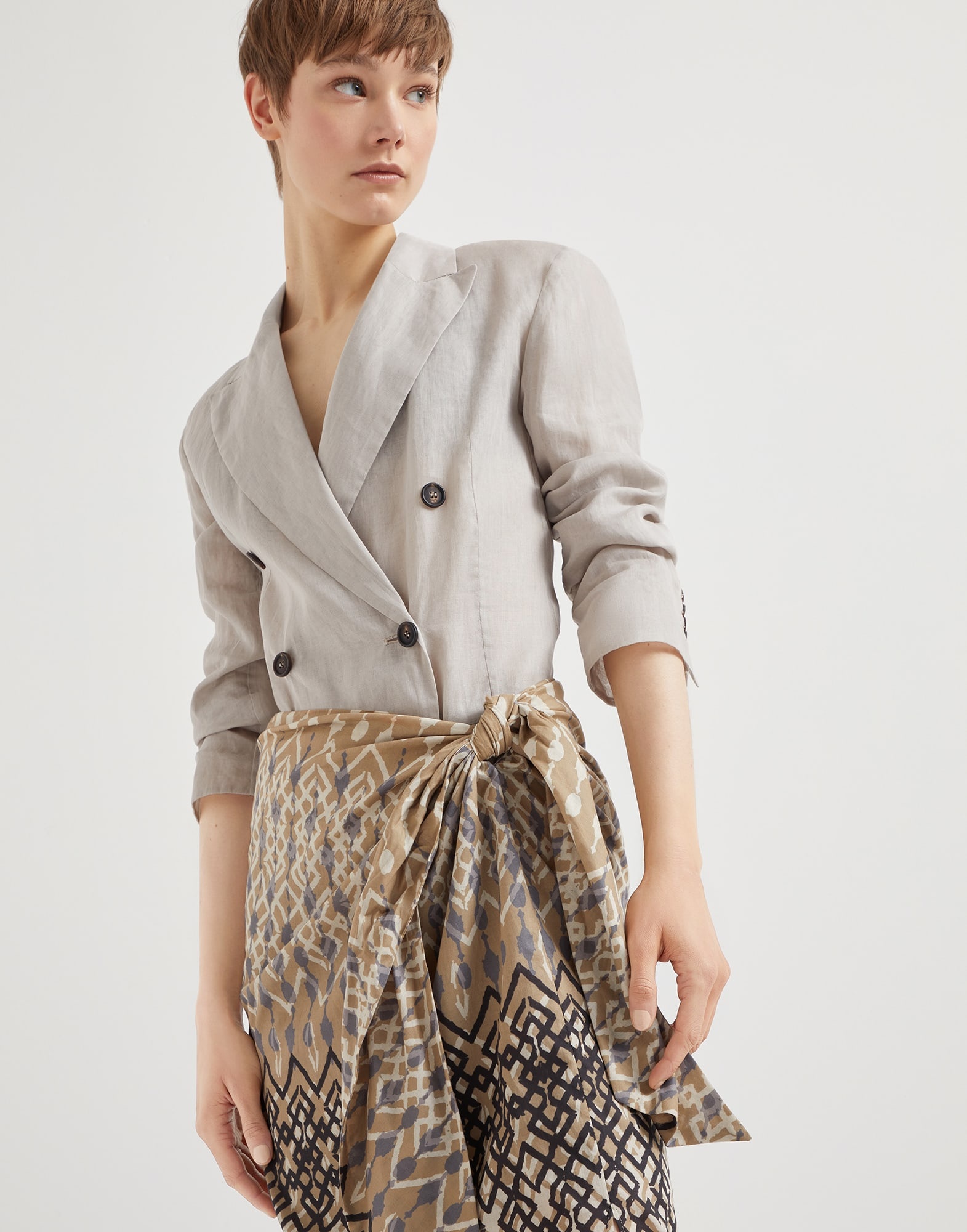 Cotton ethnic print gauze sarong skirt - 3