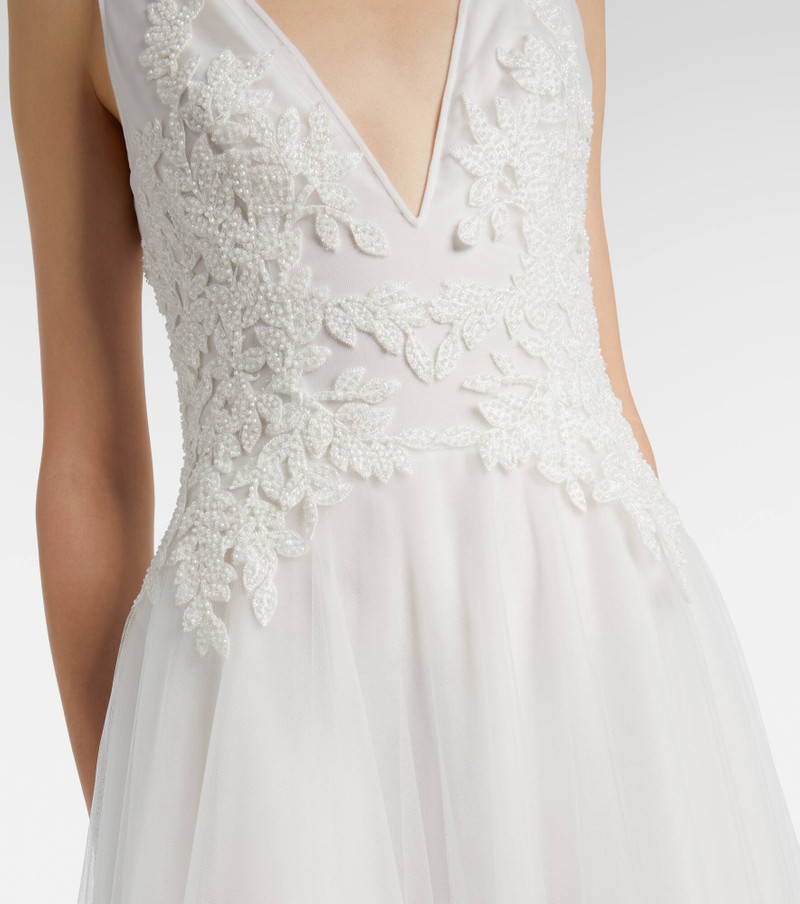 Graciella floral-appliqué tulle gown 5