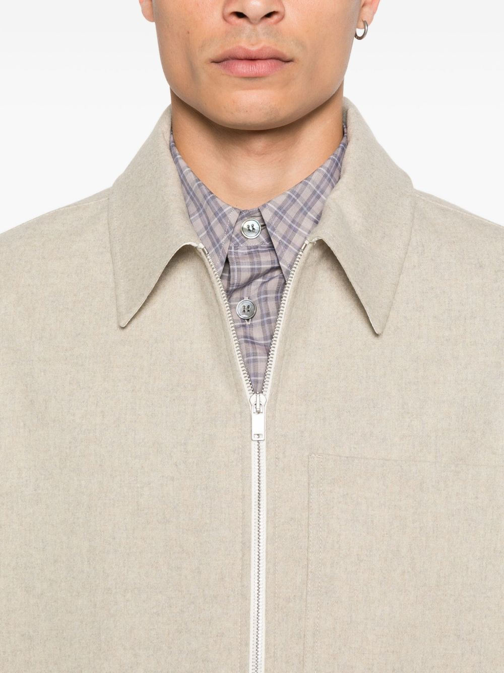 flannel wool polo shirt - 5