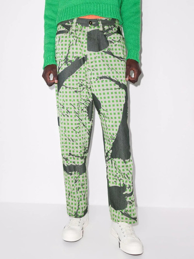 ISSEY MIYAKE Burnt Out-print drop-crotch jeans outlook