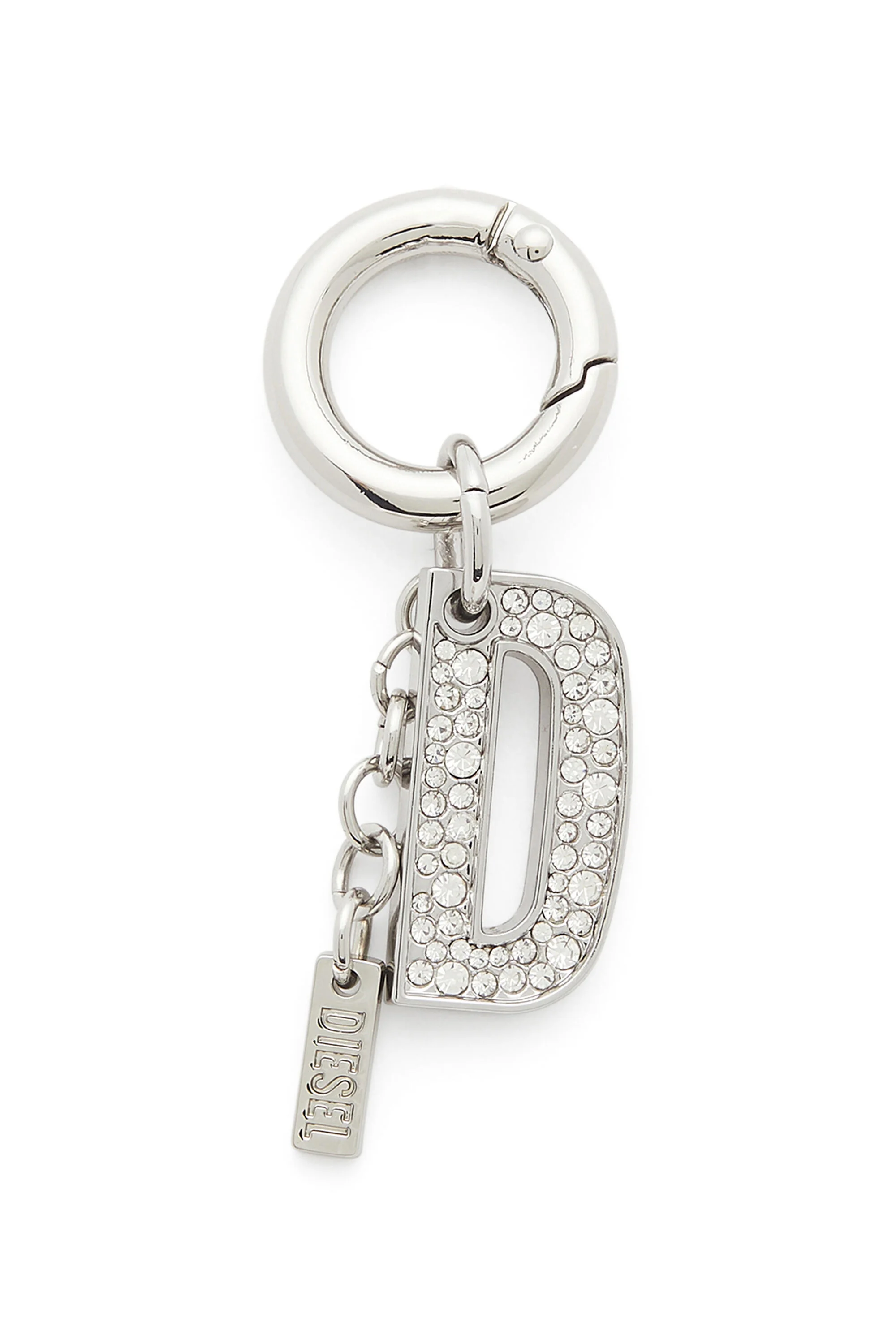 METAL KEYRING CHARM WITH CRYSTAL D - 1