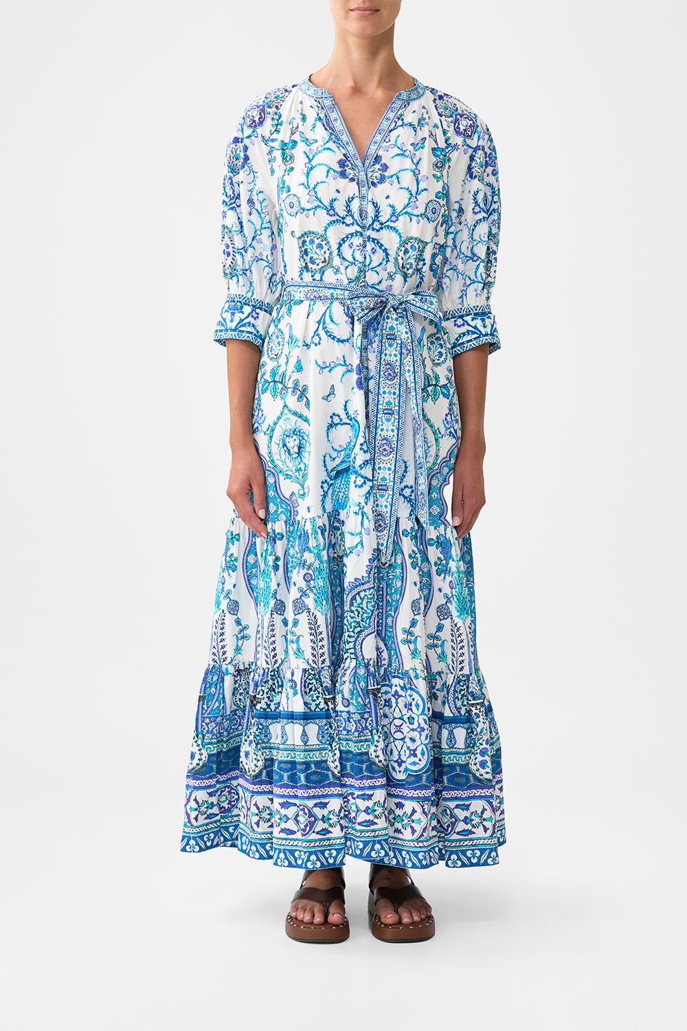 TIERED SHIRT DRESS WITH SHORT SLEEVE - 2