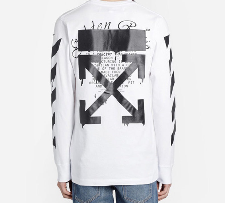 Off-White Dripping Arrows Logo Printing Men White OMAB001R201850050110 - 5