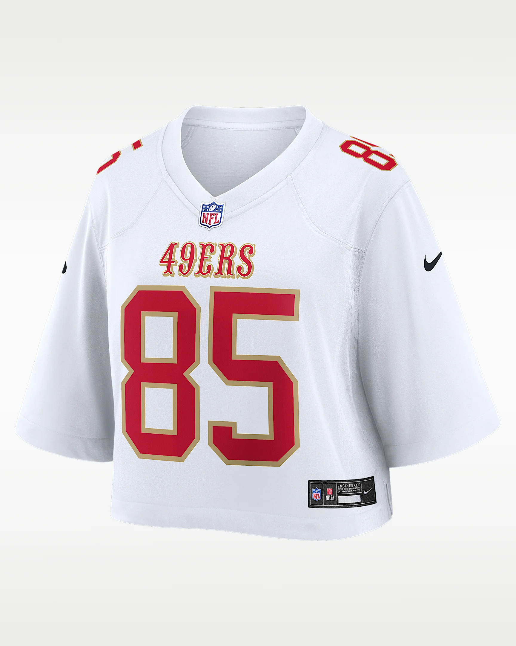 George Kittle San Francisco 49ers Women's Nike NFL Cropped Tundra Game Jersey - 1