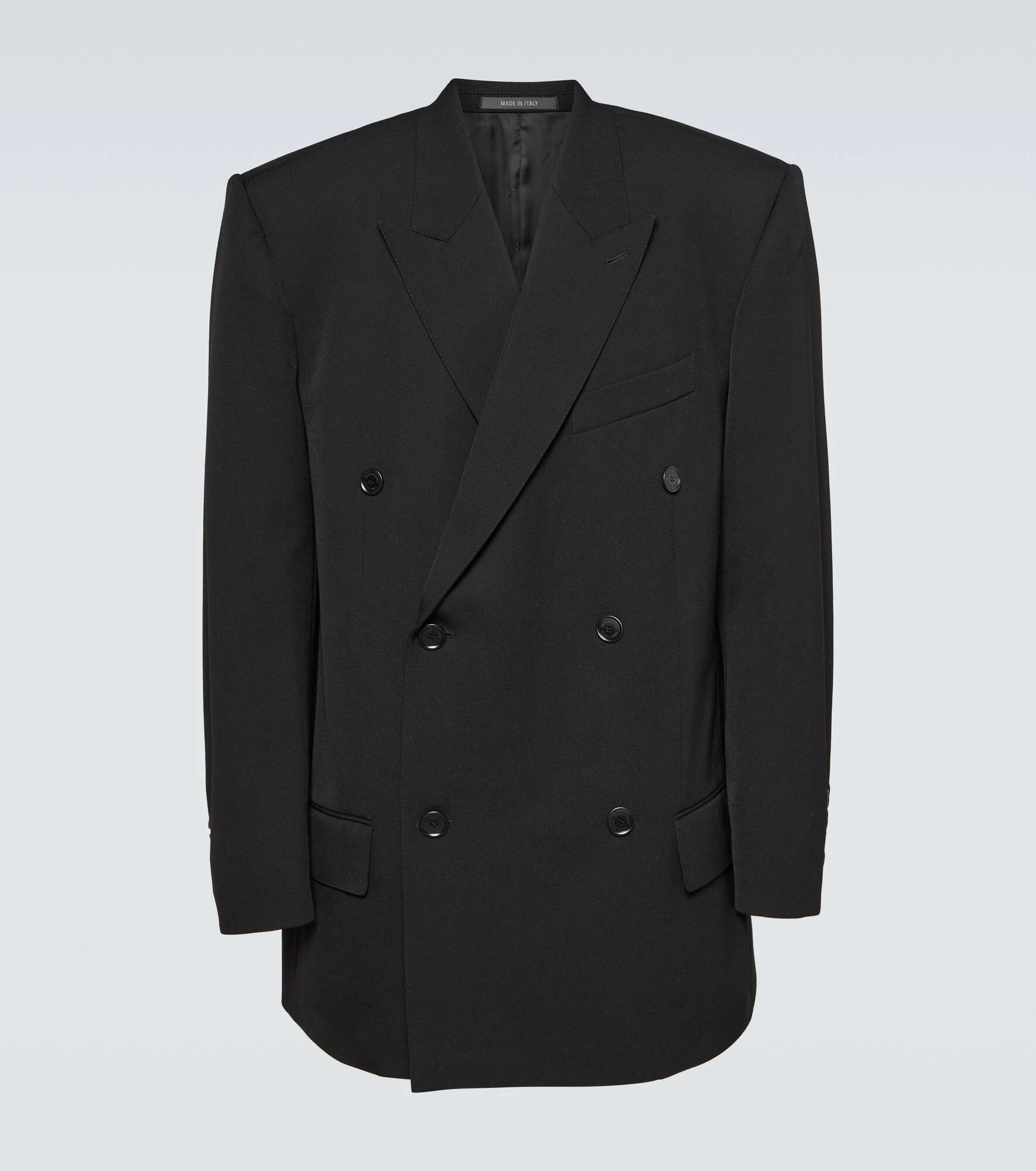 이중 breasted 처녀 모직 blazer - 1