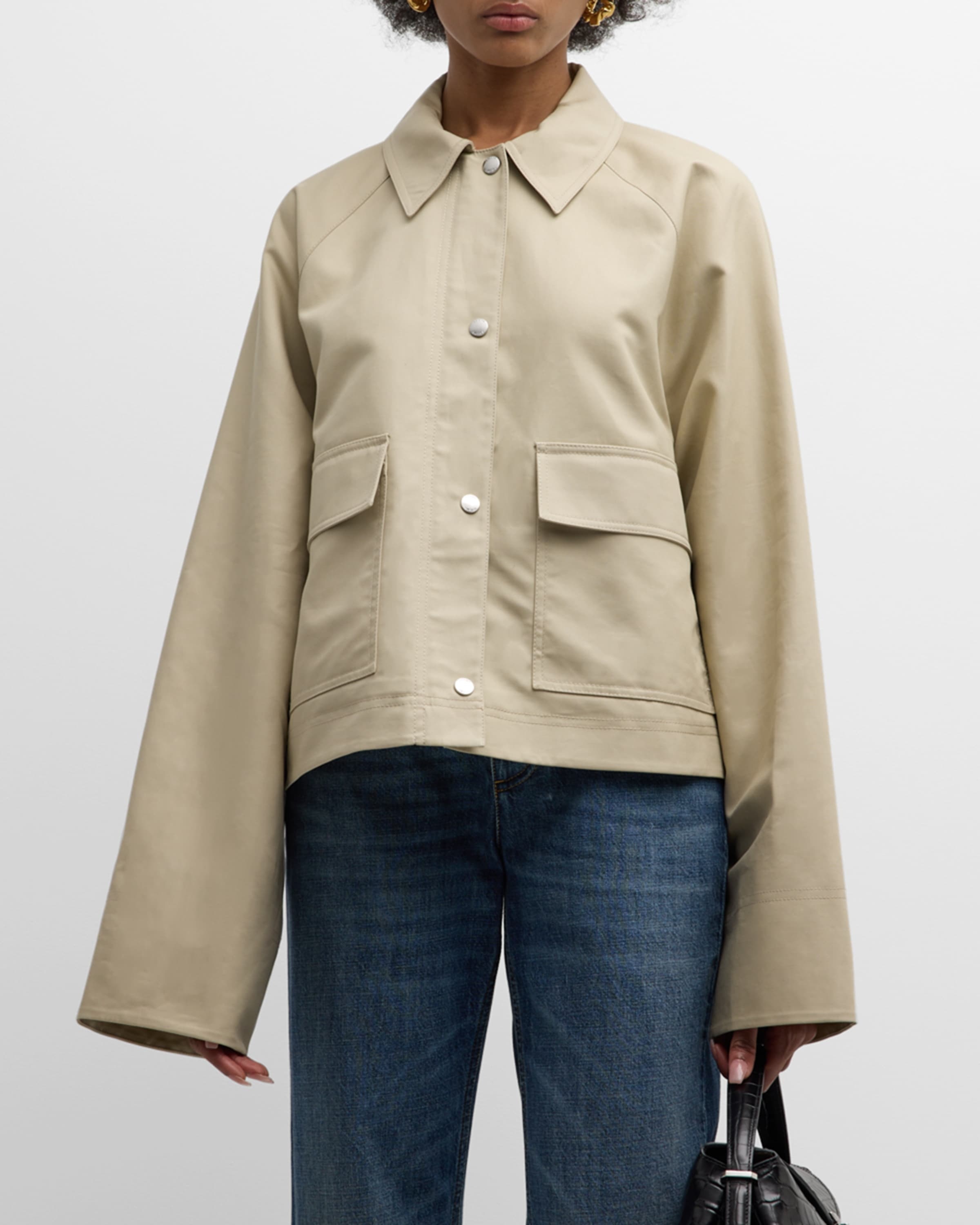 【TOTEME】Cropped Jacket for women Pure Organic Cotton TOTEME Organic Cotton Cropped Jacket | Neutrals | FARFETCH
