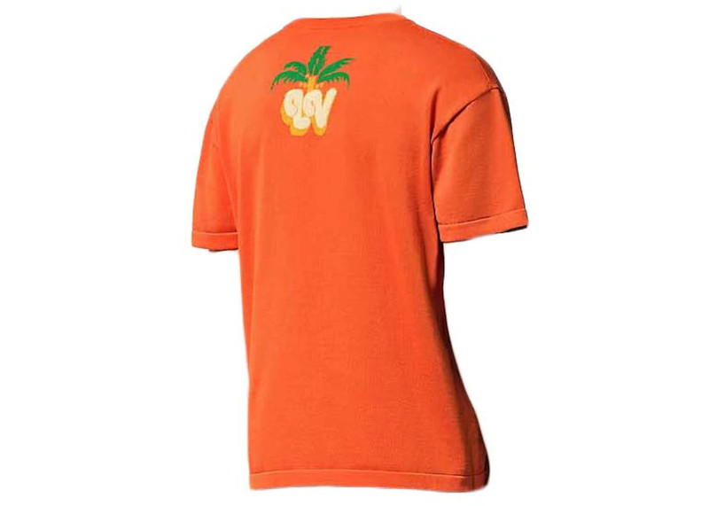 Louis Vuitton Louis Vuitton Short-Sleeved Cotton Crewneck Orange outlook