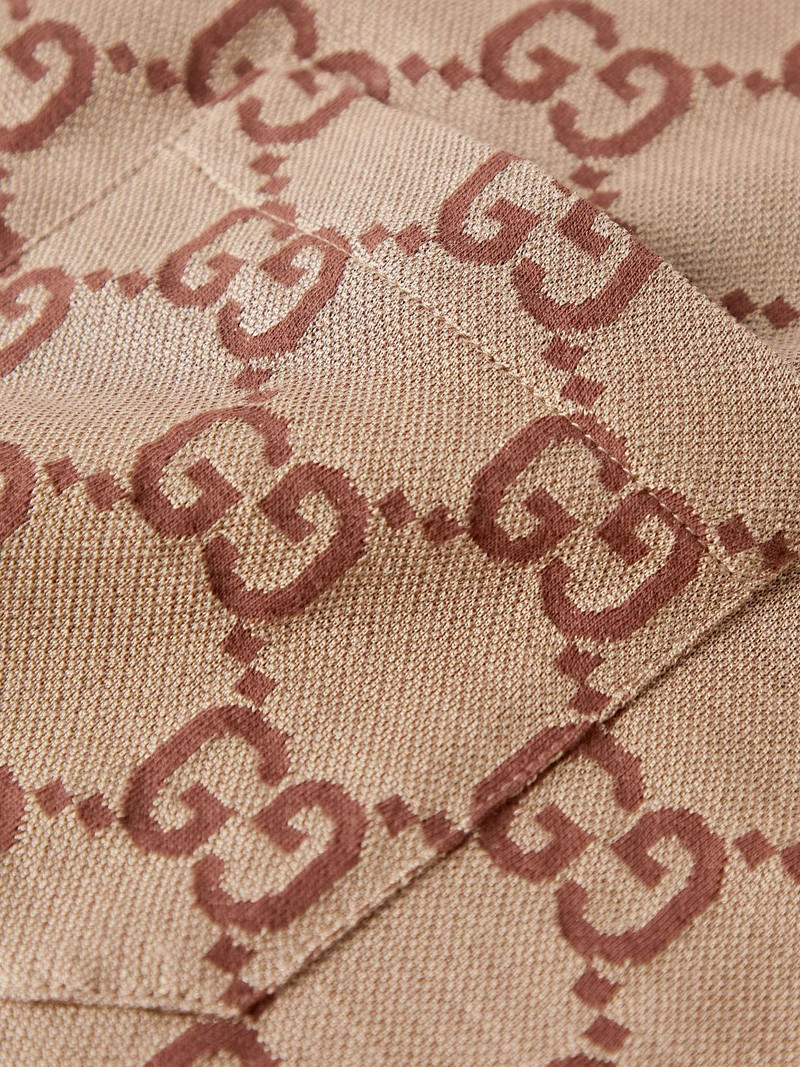 Logo-Jacquard Silk and Cotton-Blend Polo Shirt 4