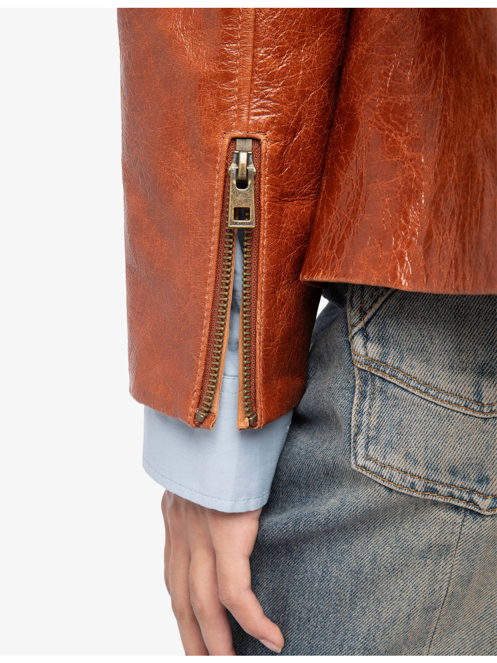 Lienna Patch-Pocket Slim-Fit Leather Jacket - 5