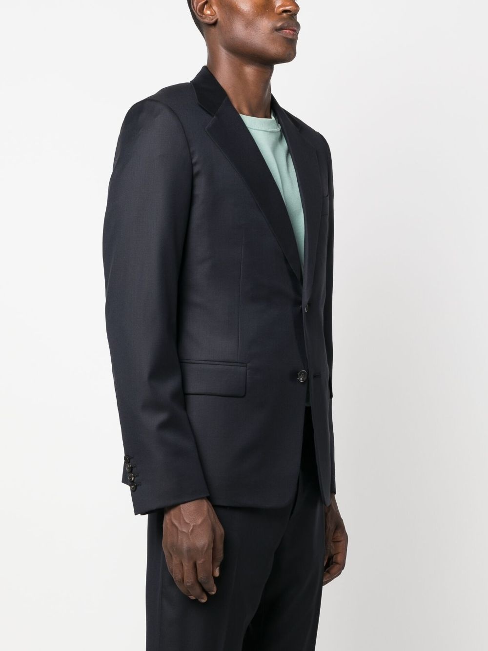 notched-lapels single-breasted blazer - 3
