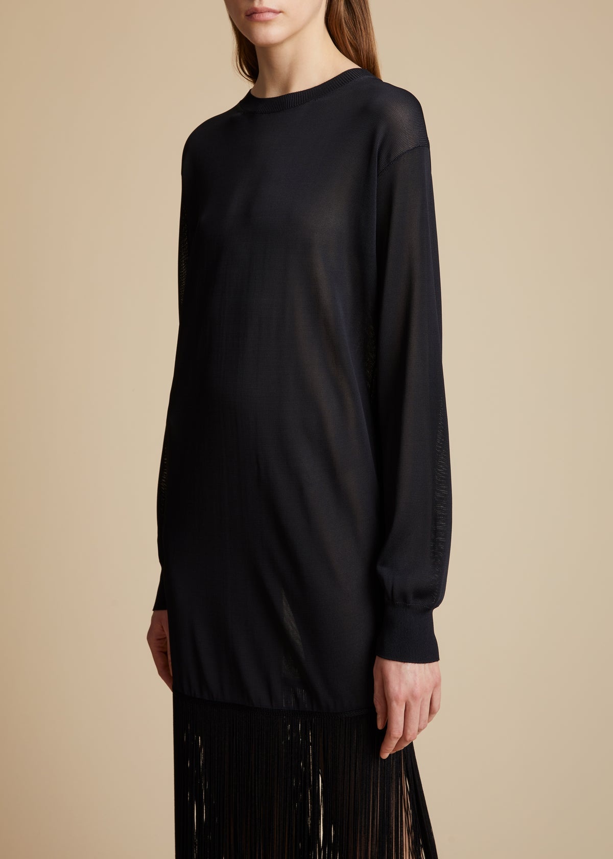 fine-knit fringed dress - 9