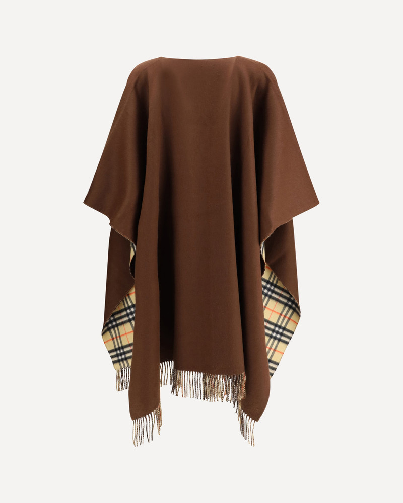 Burberry Reversible check wool cashmere Cape outlook