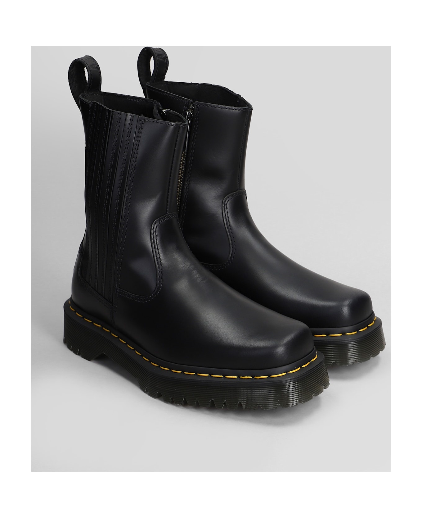 Amaayah Lo Orleans Combat Boots In Black Leather - 2