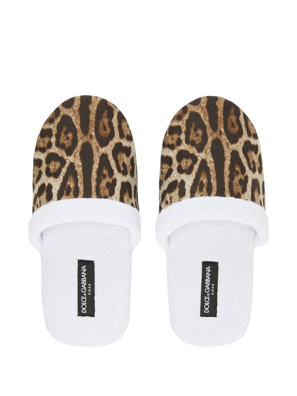 leopard-print terry slippers - 4