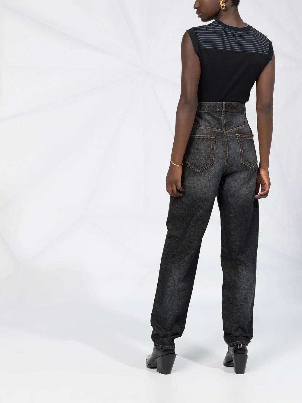 high-waisted tapered jeans - 6