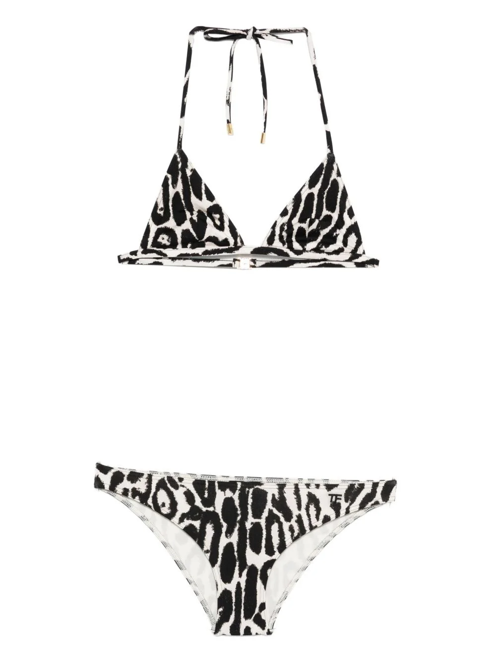 leopard-print triangle bikini - 1