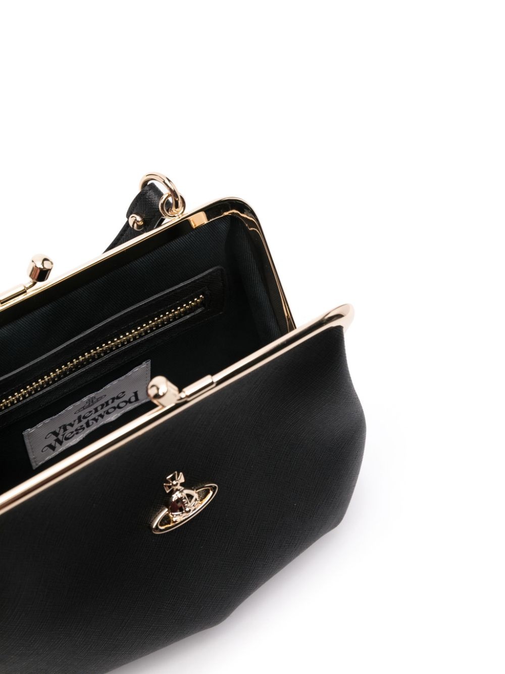 トートバッグ Vivienne Westwood Granny ORB Logo 4B010007W S000B N402 Tote Granny Frame Orb velvet tote bag in black - Vivienne