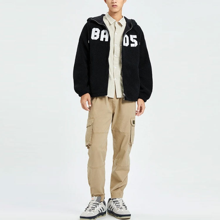Li-Ning BadFive Logo Full Zip Hooded Jacket 'Black White' AFDR733-5 - 3