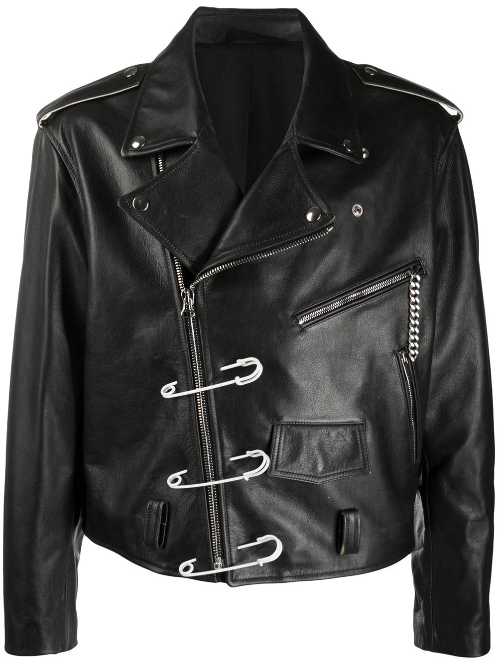 oversized clip biker jacket - 1