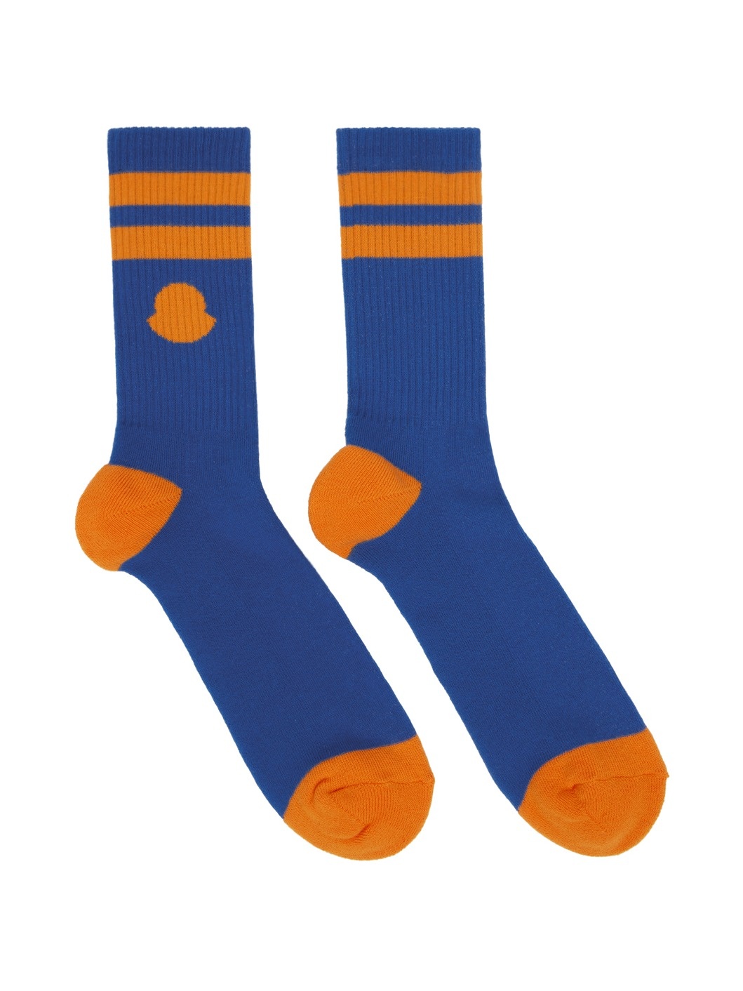 Blue & Orange Striped Socks - 1