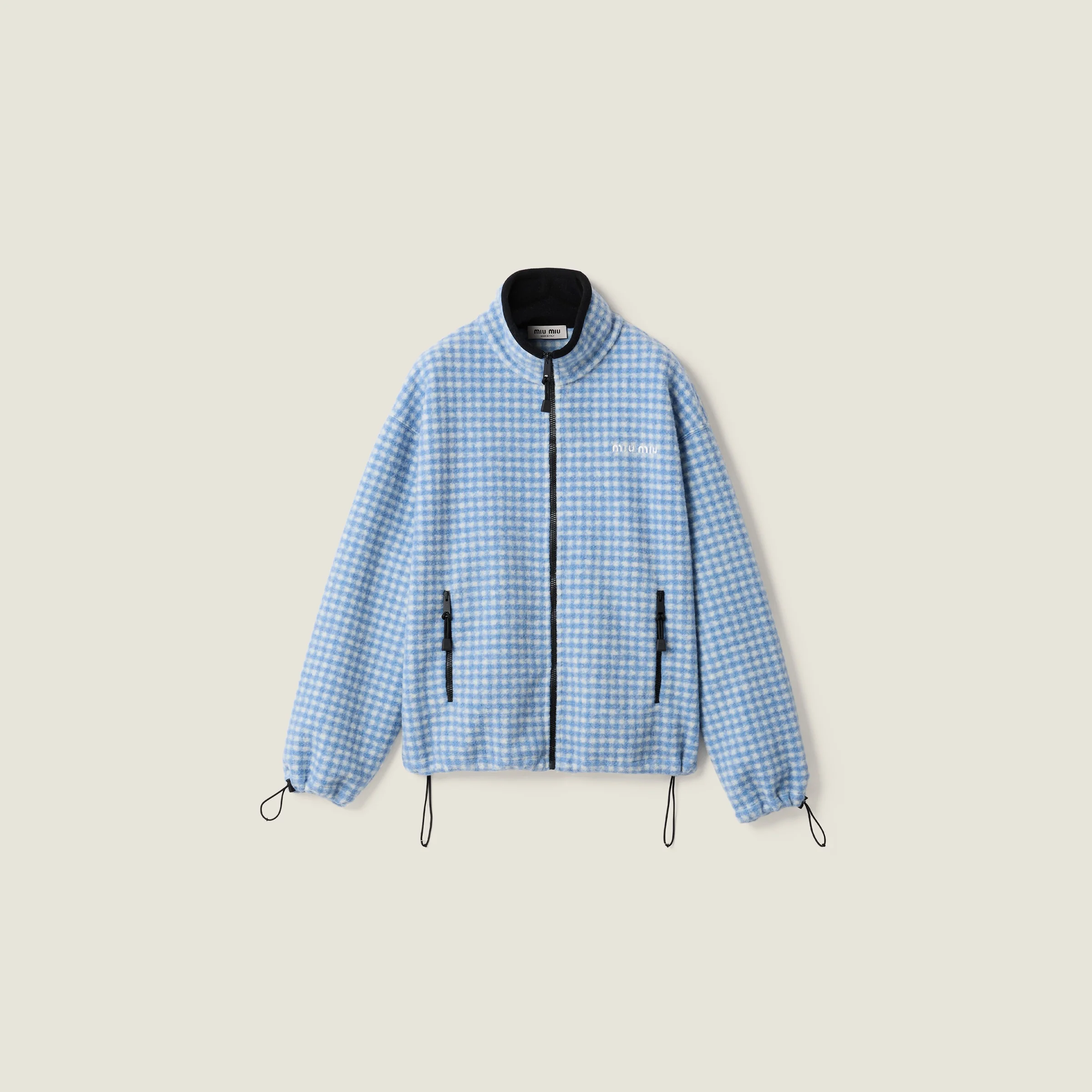 Gingham check fleece jacket - 1