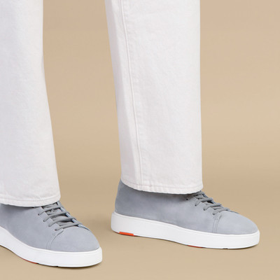 Santoni Men's grey suede sneaker outlook