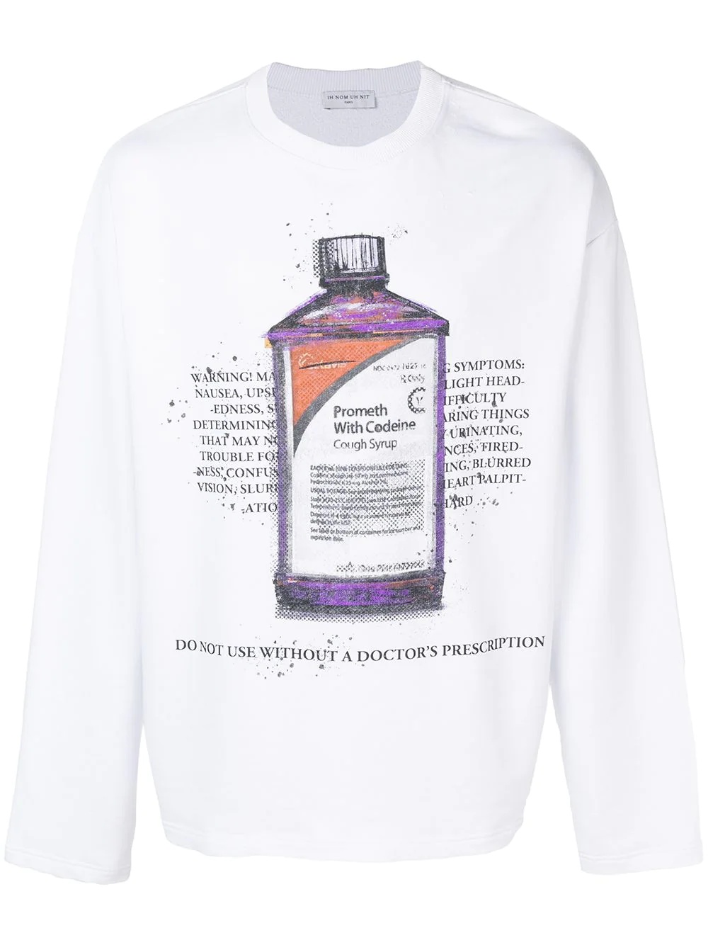 cough syrup bottle print sweatshirt - 1