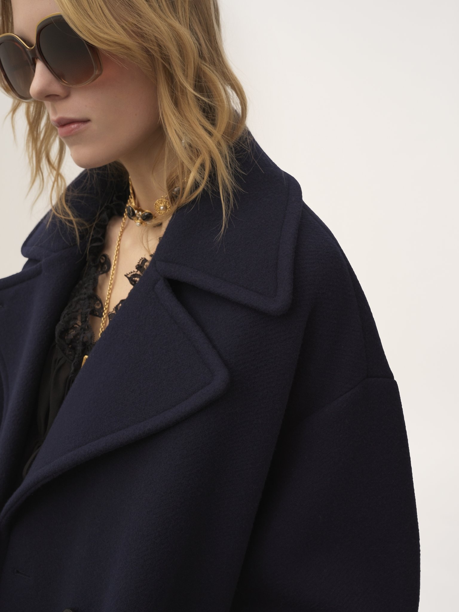 OVERSIZED DOUBLE-BREASTED COAT IN WOOL - 5