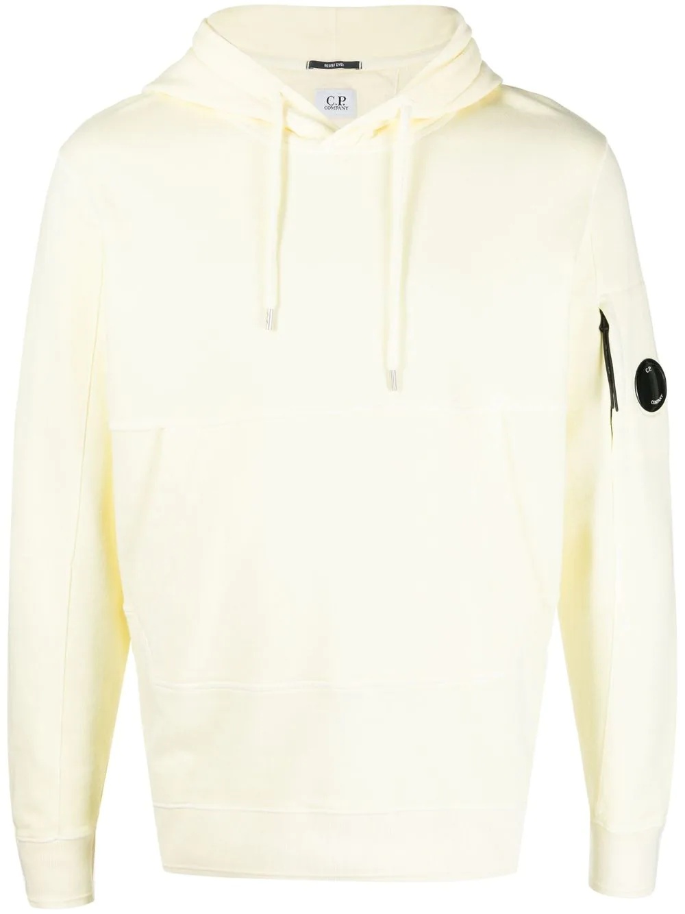 lens-detail cotton hoodie - 1