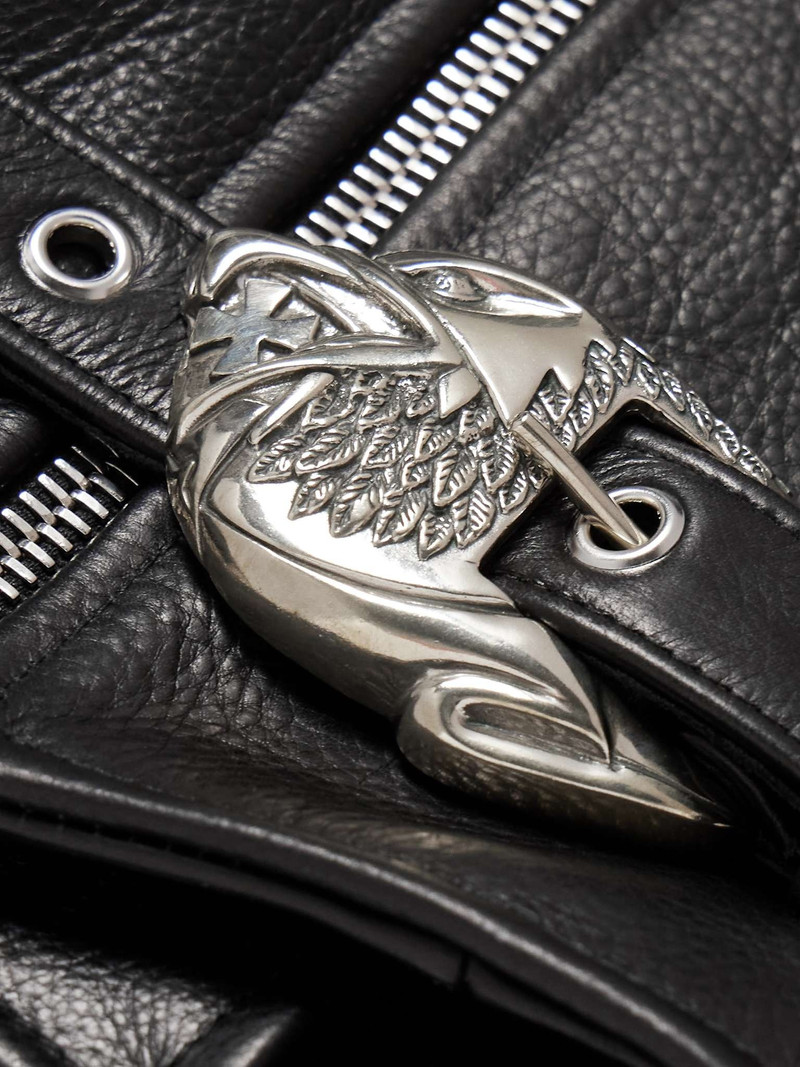 Belted Full-Grain Leather Biker Jacket 3