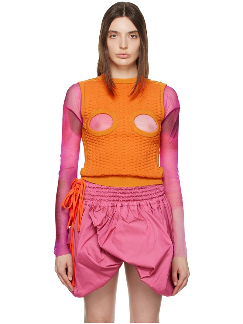 Orange Cutout Vest 1