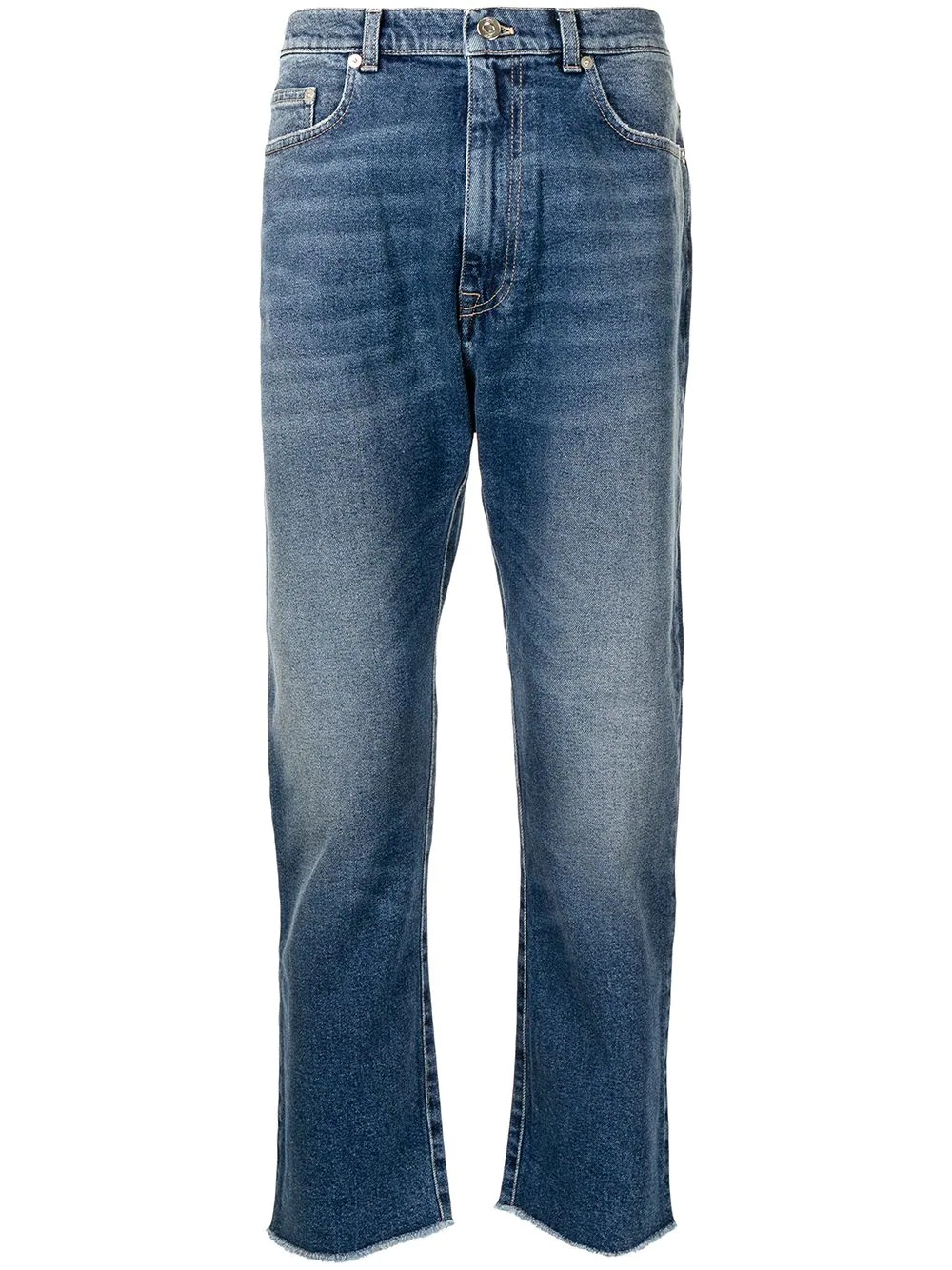 ankle-length straight-leg denim jeans - 1