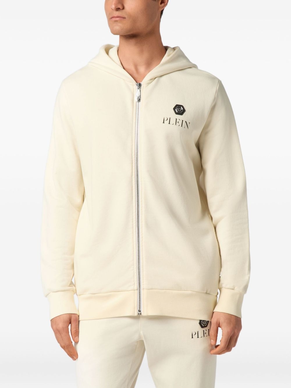 Basic Plein Old Dye zip-up hoodie - 3