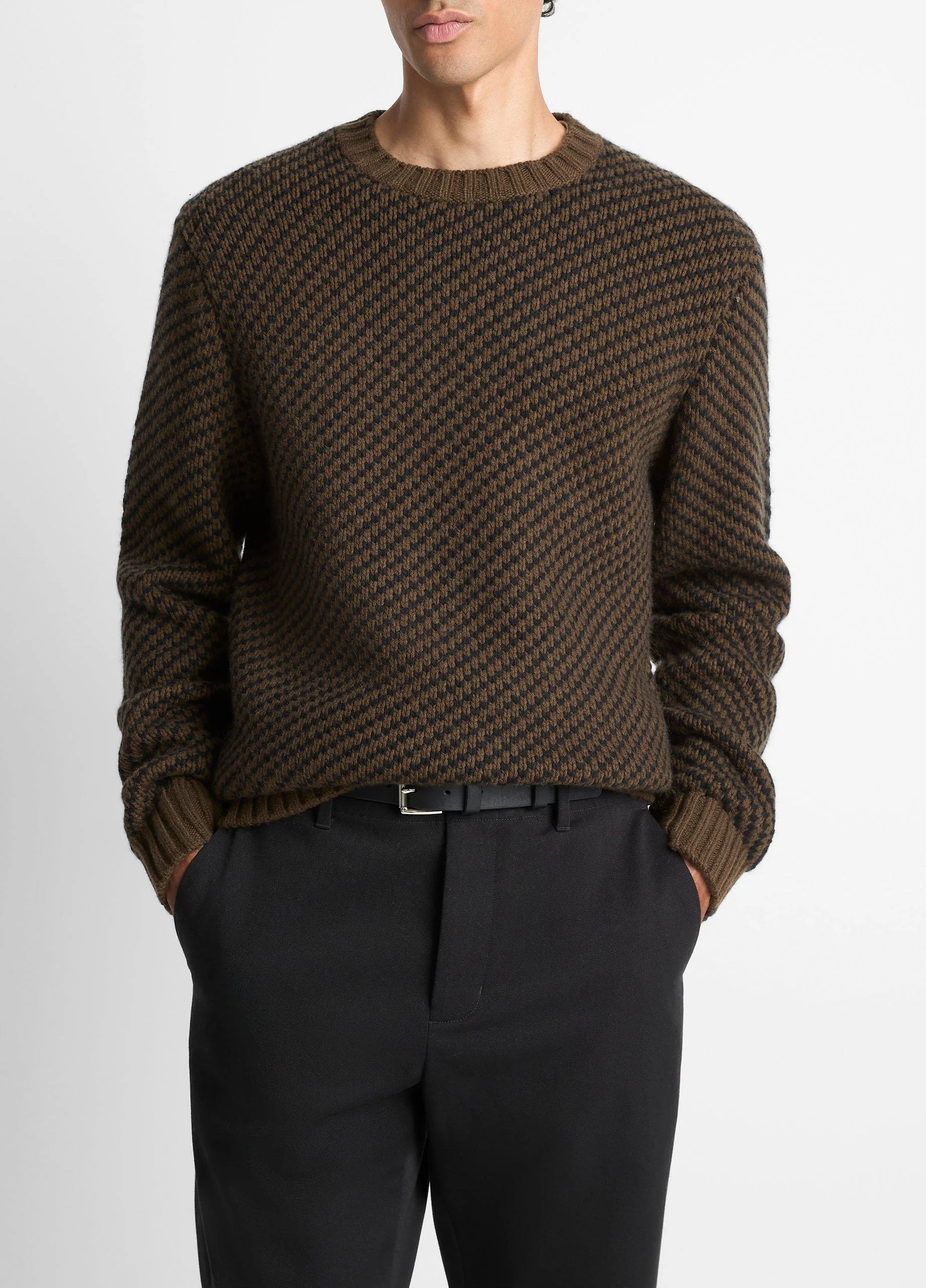 Birdseye Twill Wool-Cashmere Sweater - 1
