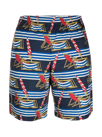 Dolce & Gabbana beach chairs print swim shorts outlook